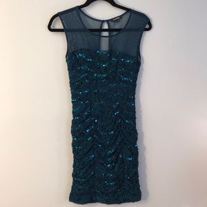 Teal Mermaid Sequin Dress